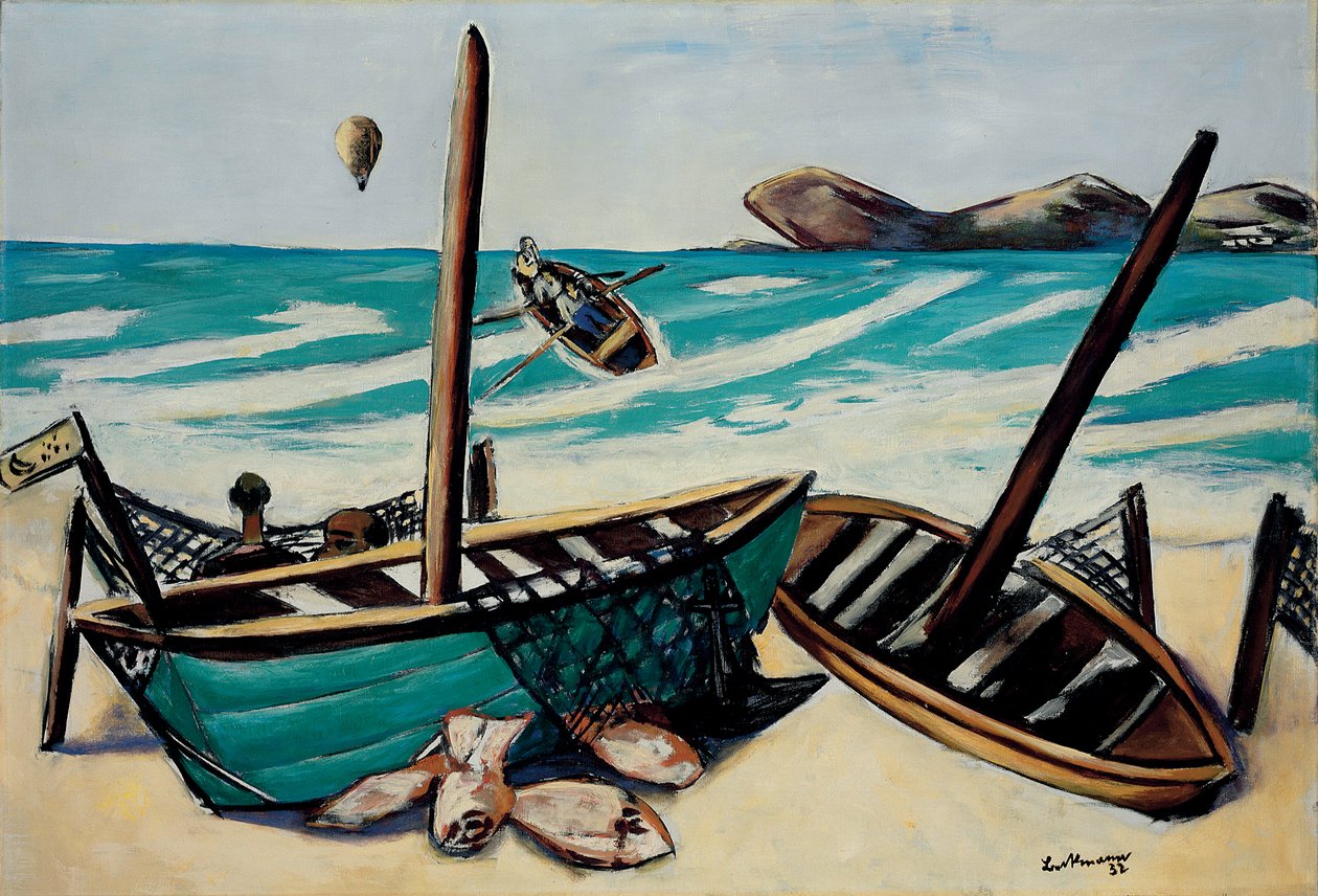 Tengerparti táj léggömb alkotó: Max Beckmann