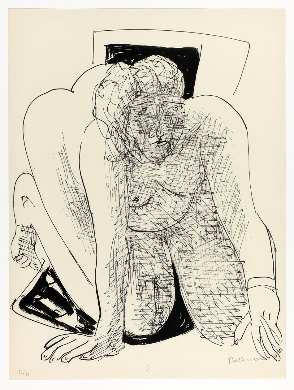 Kúszó nő, ötödik tábla a Day and Dream-ből alkotó: Max Beckmann