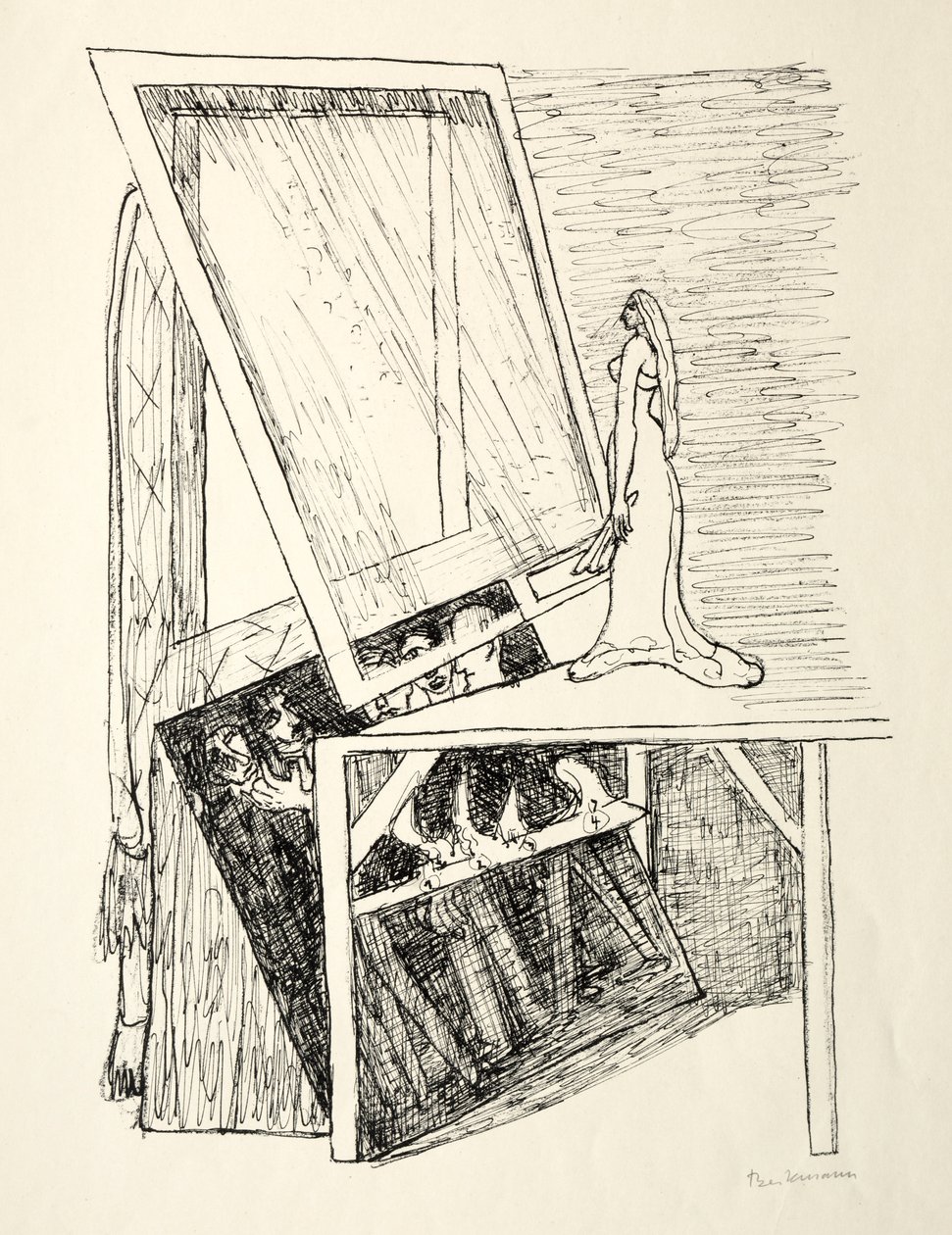 Nap és álom: Magic Mirror alkotó: Max Beckmann