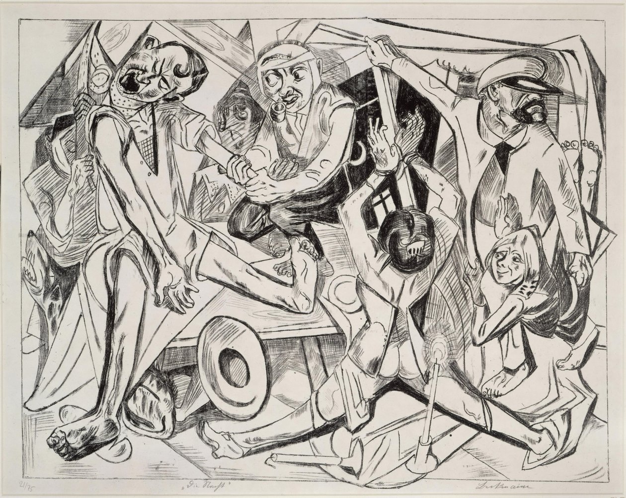 Az éjszaka (7. lap innen: „A pokol”) alkotó: Max Beckmann