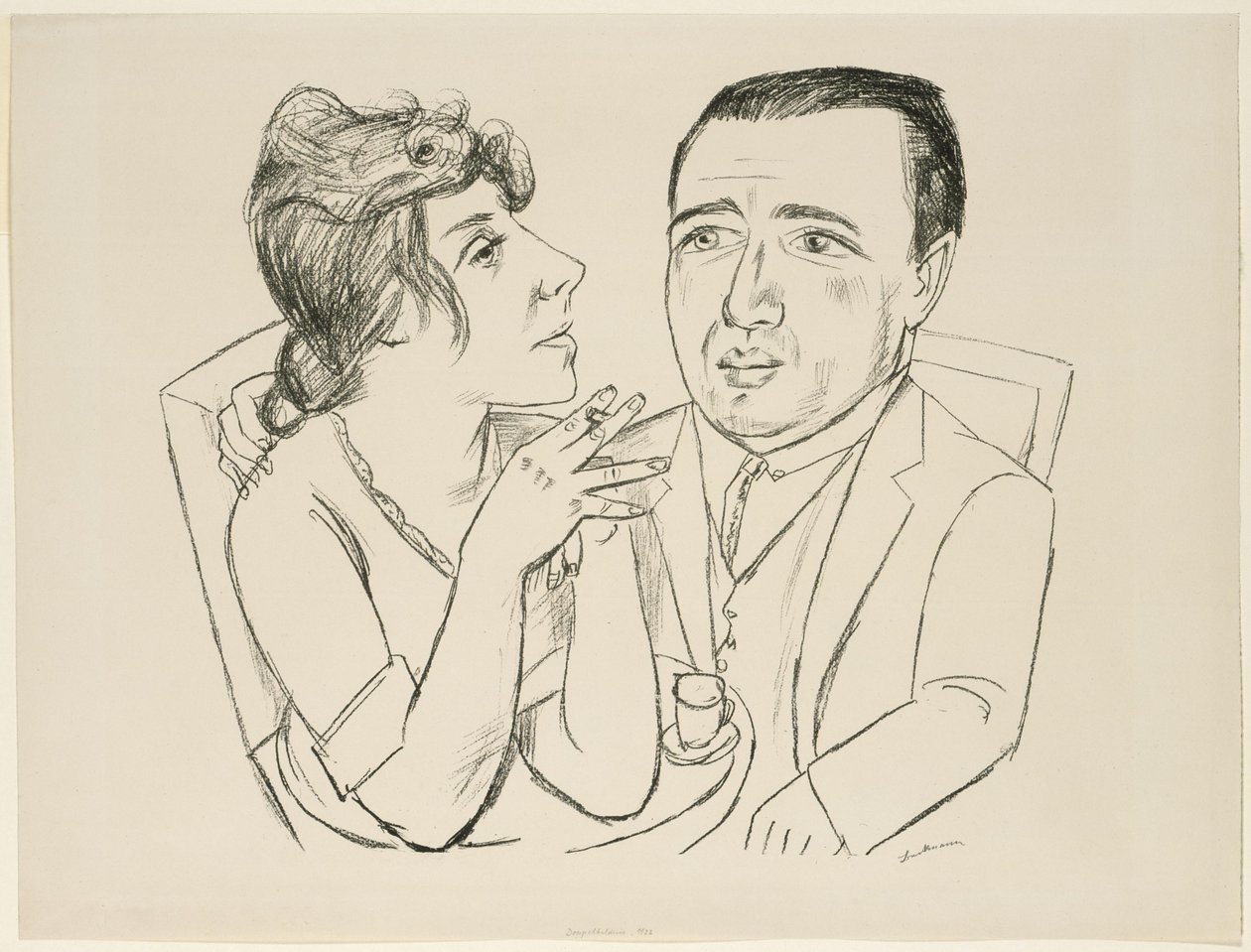 I. B. Neumann és Martha Stern kettős portréja alkotó: Max Beckmann