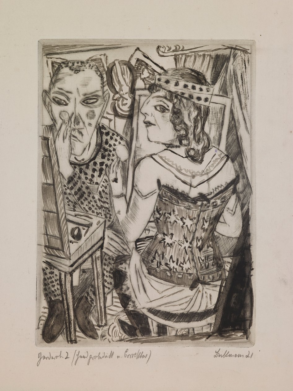 Öltöző, 2. tányér az „Az éves vásár” portfólióból alkotó: Max Beckmann