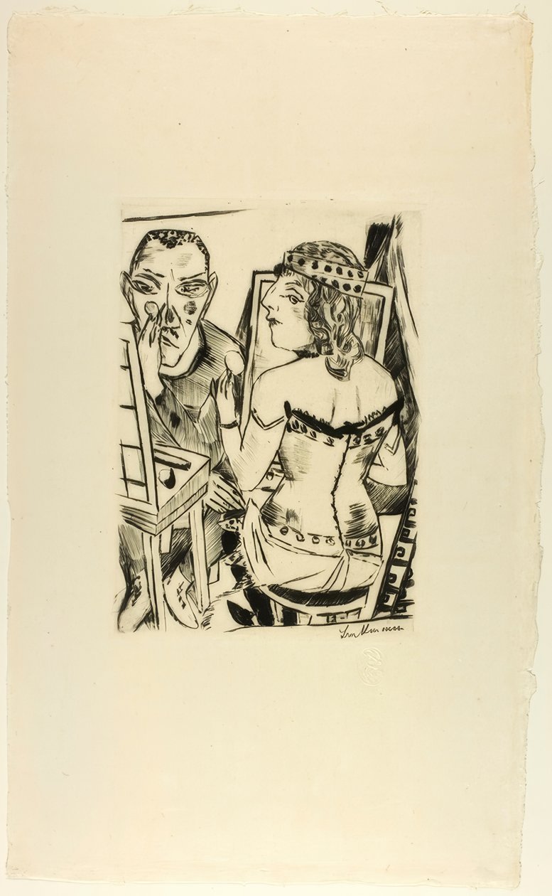 Öltöző, második tányér a Jahrmarkttól alkotó: Max Beckmann