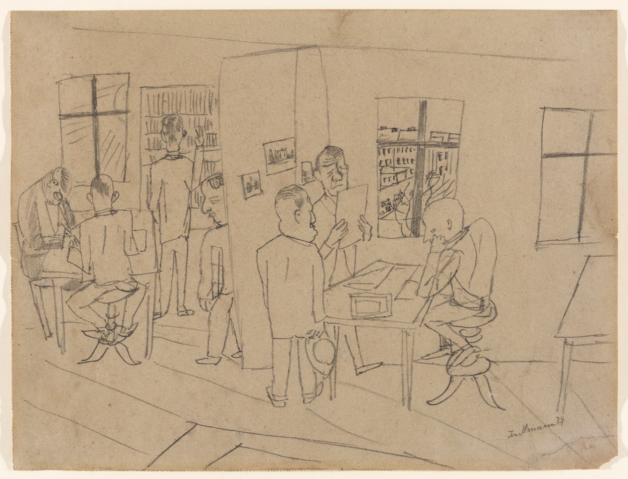 Szerkesztőségi szoba alkotó: Max Beckmann