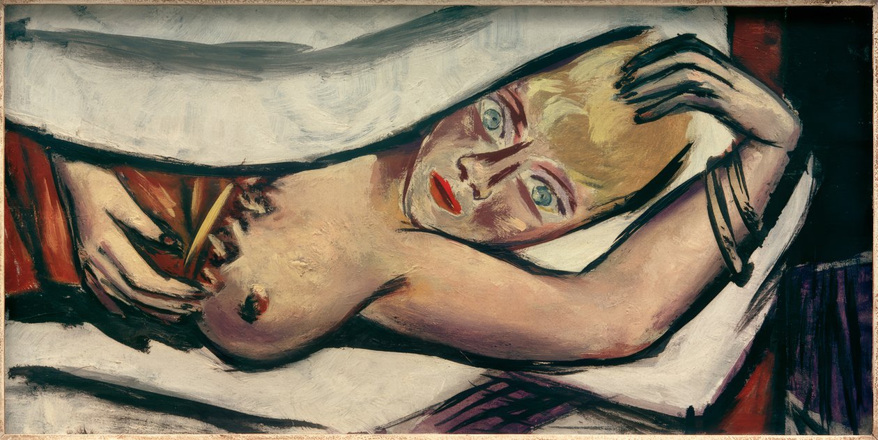 Nő az ágyban alkotó: Max Beckmann
