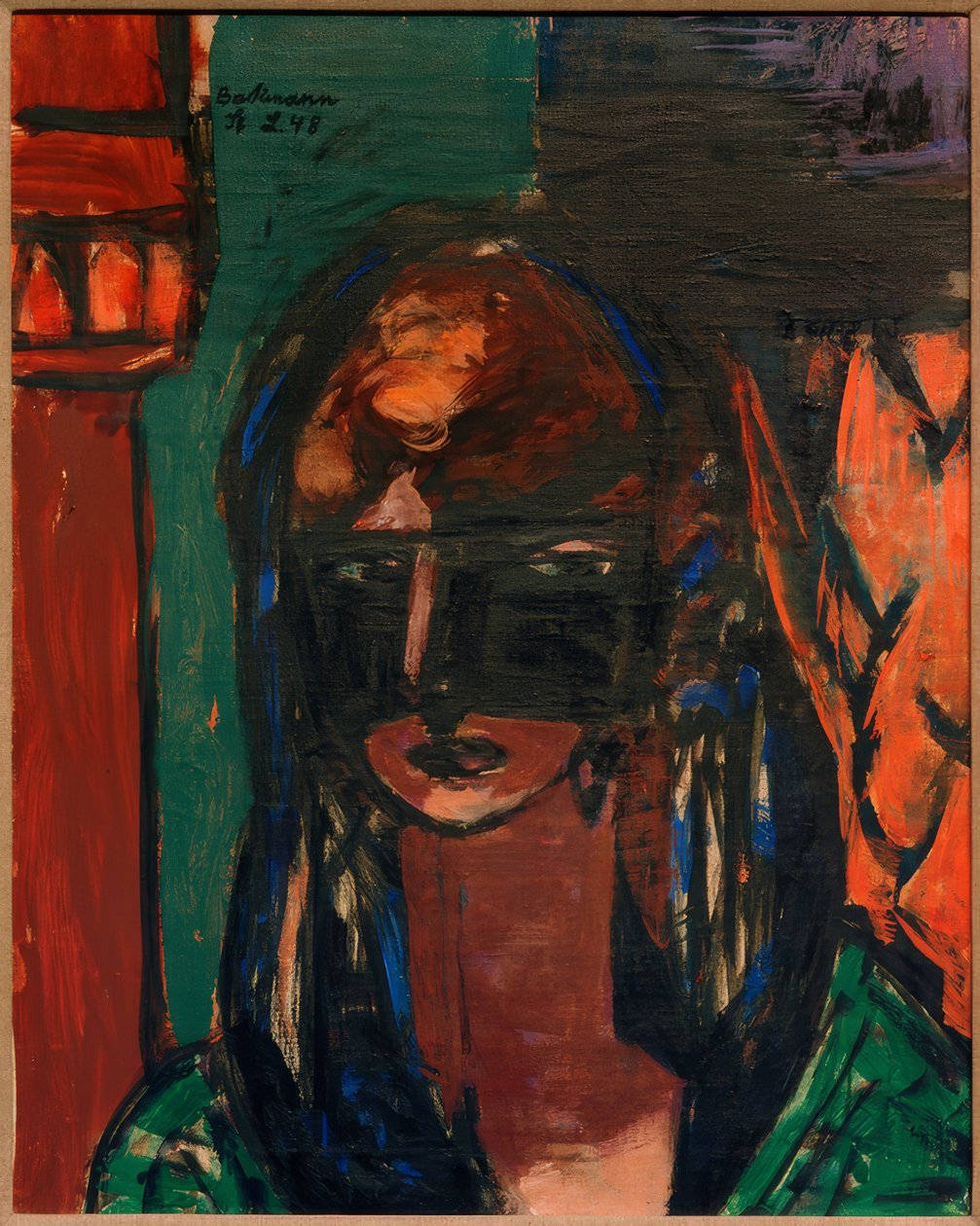 Nő maszkkal alkotó: Max Beckmann