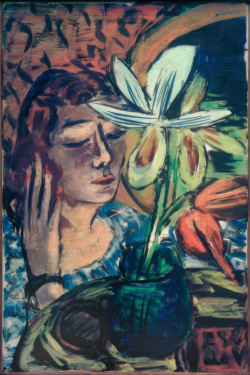 Nő orchideával alkotó: Max Beckmann
