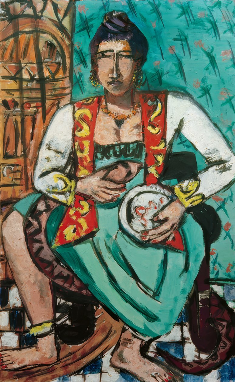 Nő kígyóval (kígyóbűvölő) alkotó: Max Beckmann