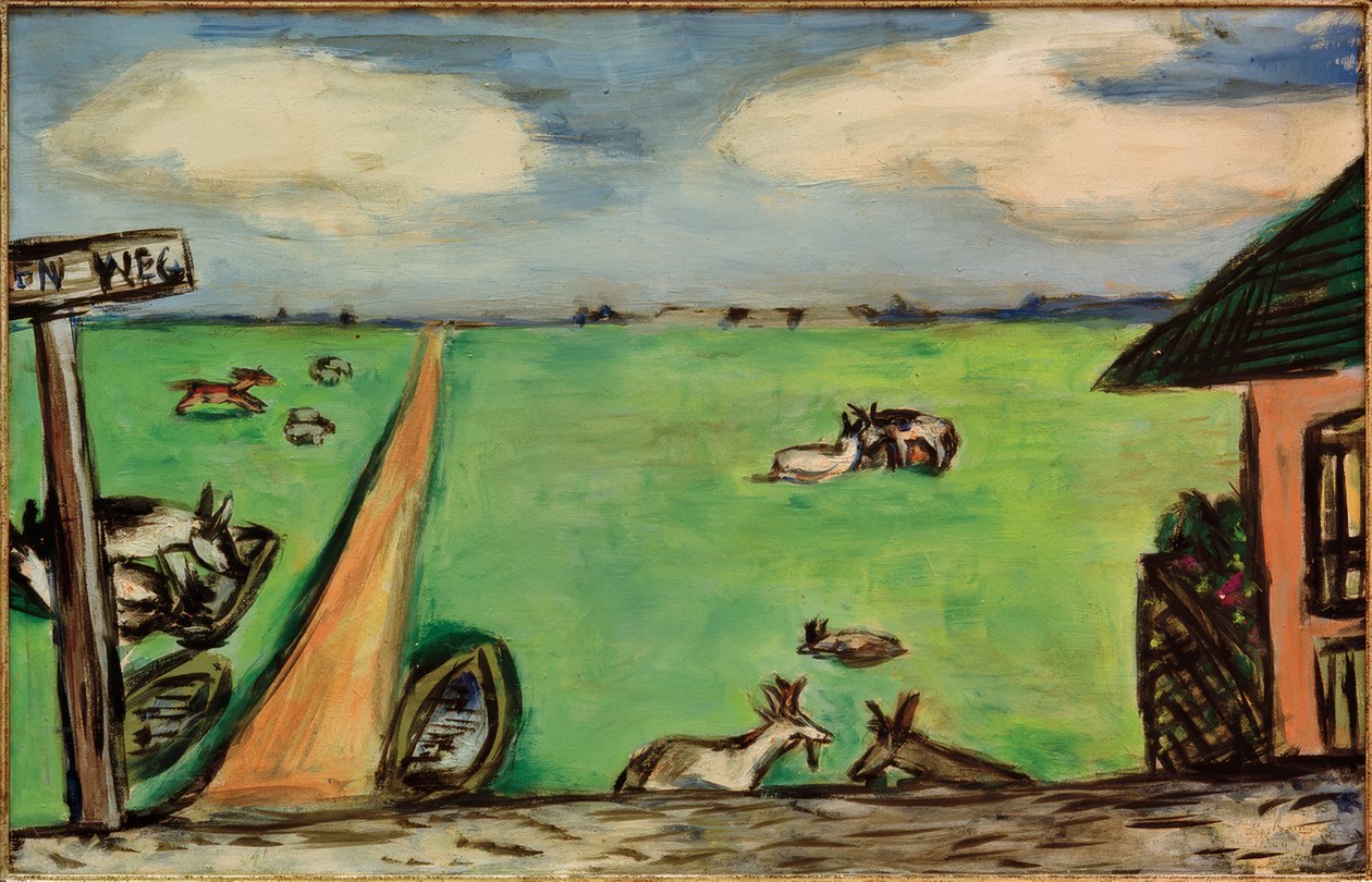 Zöld rét tehenekkel alkotó: Max Beckmann