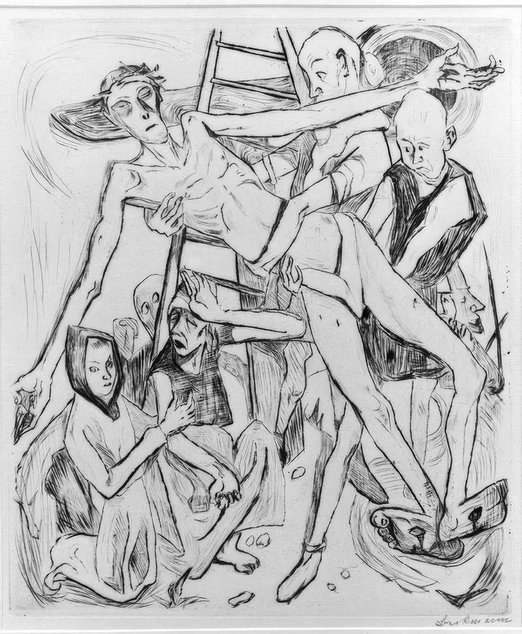 Félmeztelen macskával alkotó: Max Beckmann