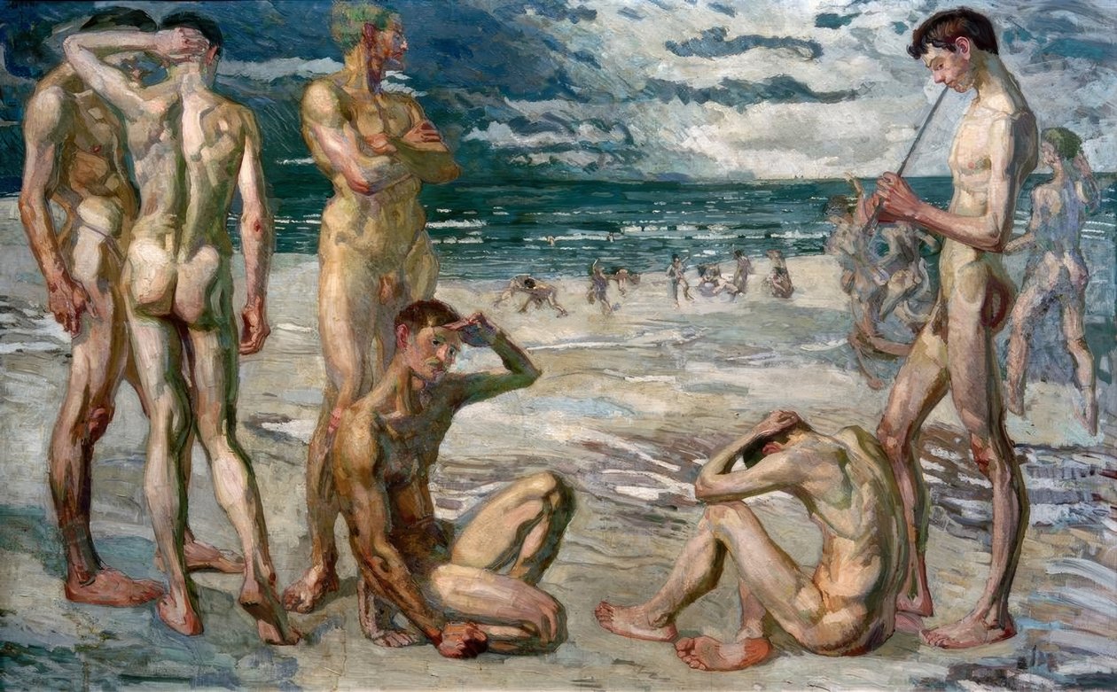 Fiatal férfiak a tenger mellett alkotó: Max Beckmann