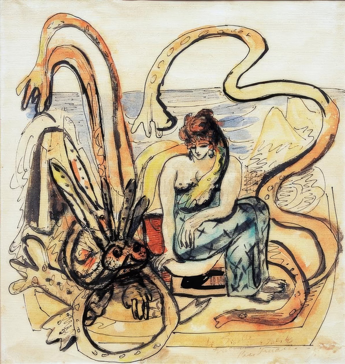 Szűz a szörnyeteggel (Nő a férfival) alkotó: Max Beckmann