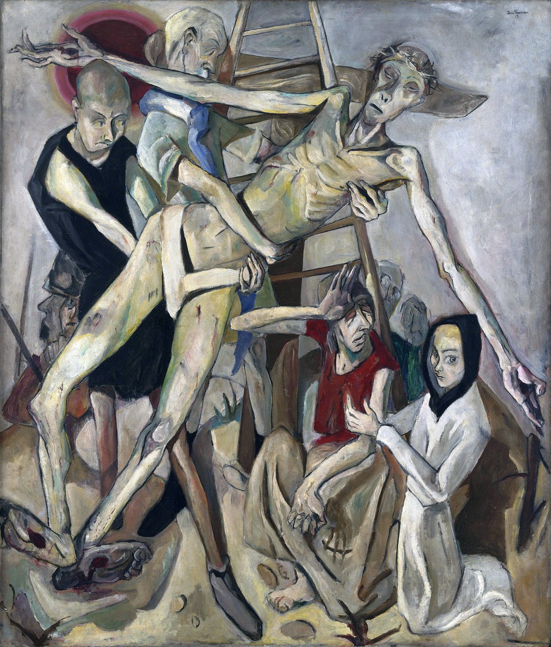 A keresztről való leszállás. Max Beckmann (1884-1950) festménye, olaj, vászon alkotó: Max Beckmann