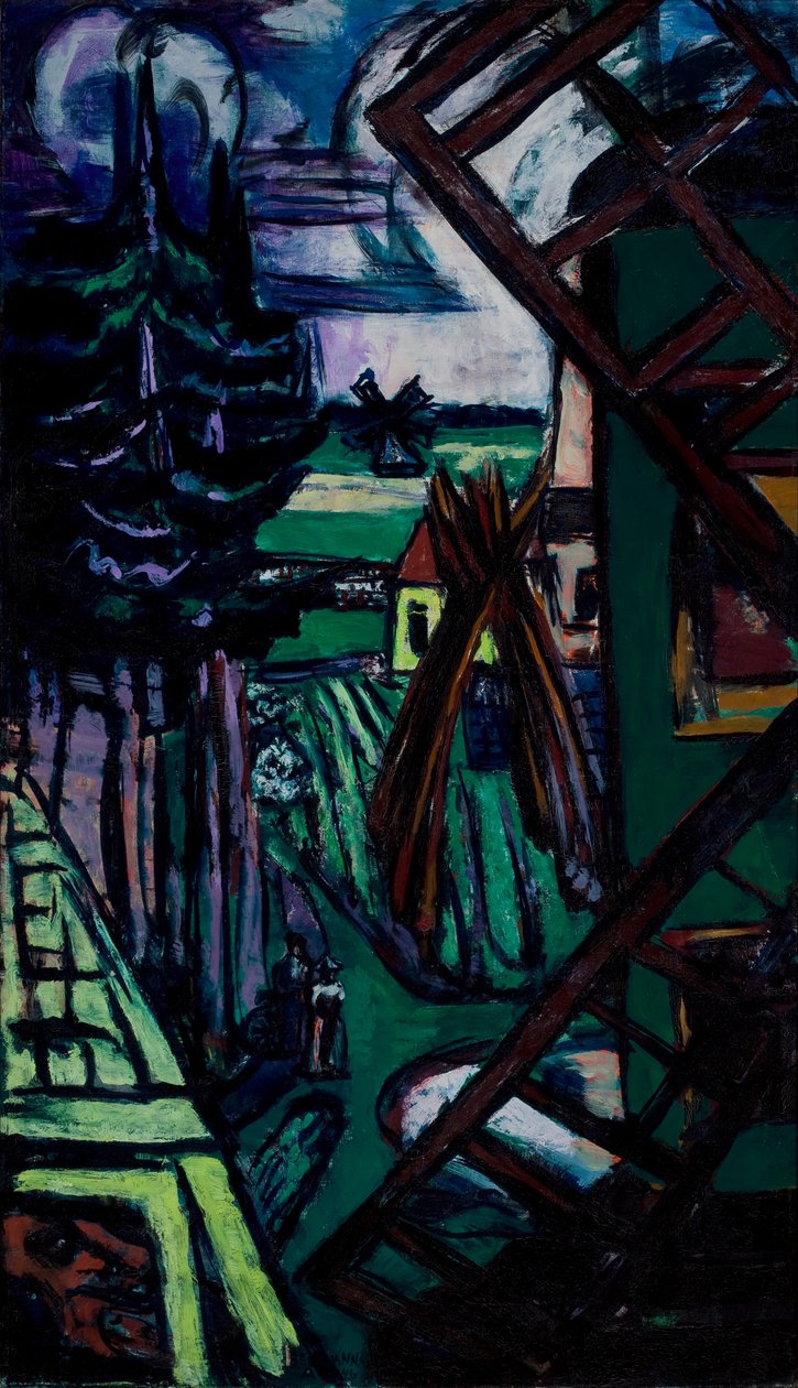 Nagy Laren tájkép szélmalommal alkotó: Max Beckmann
