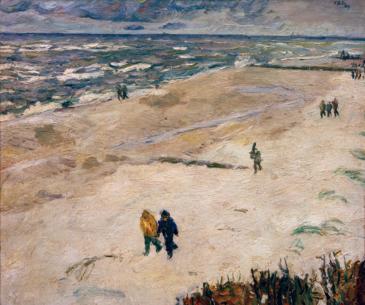 Emberek munka után a tenger mellett (Wangerooge strandján) alkotó: Max Beckmann