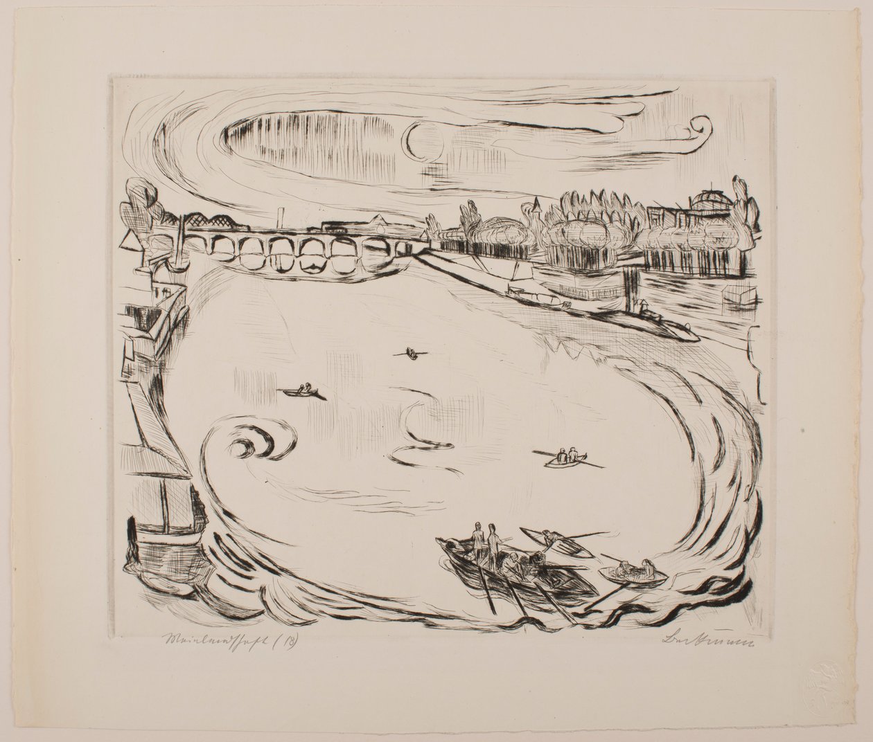 Main River Landscape, 6. tábla az „Arcok” portfólióból alkotó: Max Beckmann