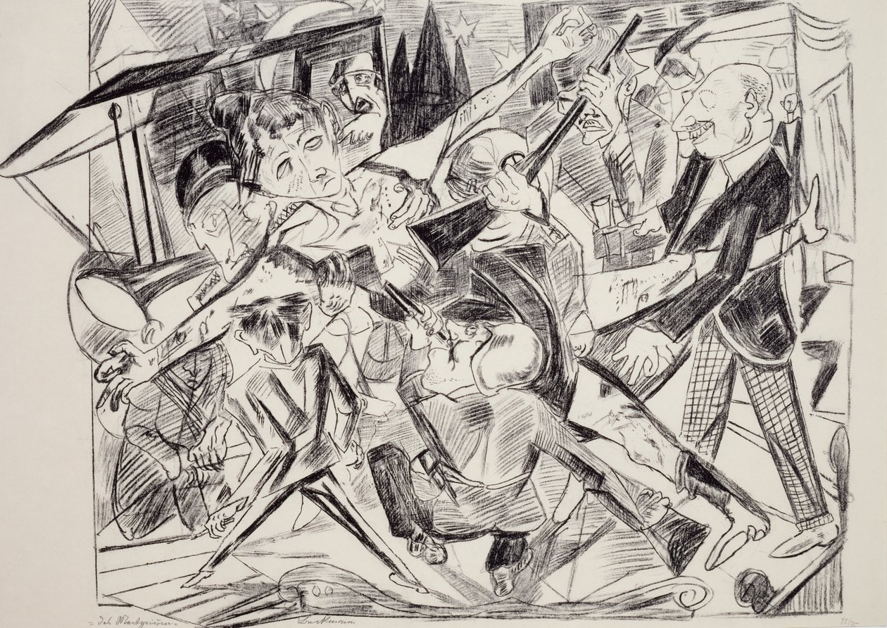 Mártíromság, Max Beckmann (1884-1950), metszet. Németország, XX. század. alkotó: Max Beckmann