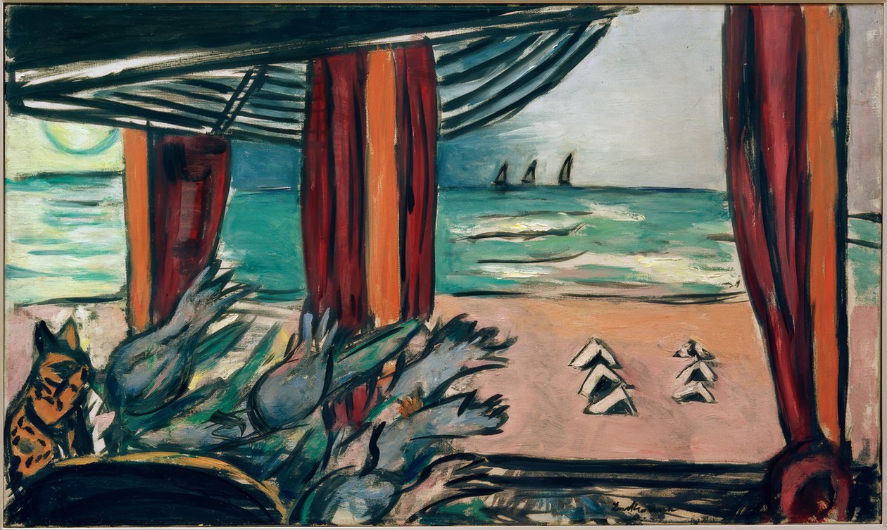Északi-tengeri táj sátrakkal alkotó: Max Beckmann