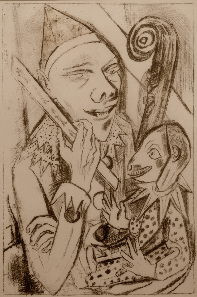 Pierrot maszkkal alkotó: Max Beckmann