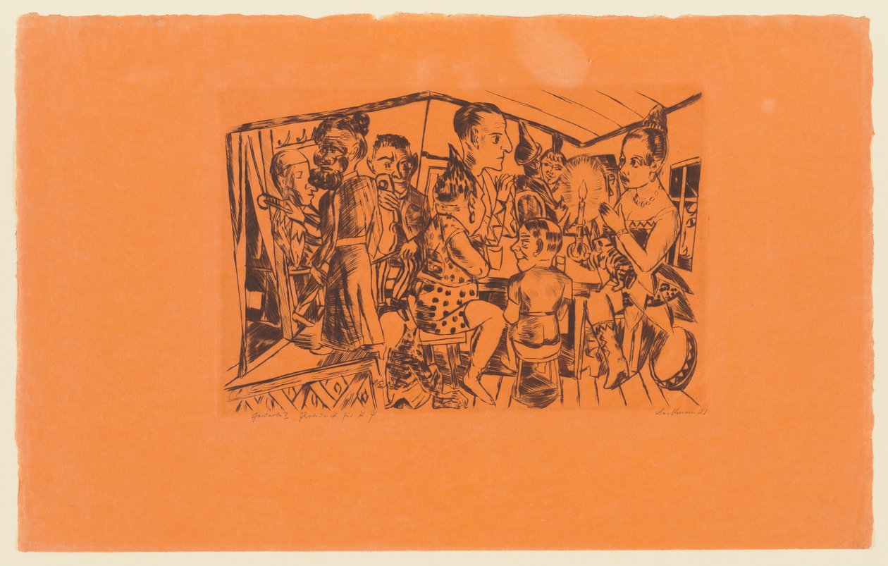 Platte 2 der Serie: Jährlicher Jahrmarkt alkotó: Max Beckmann