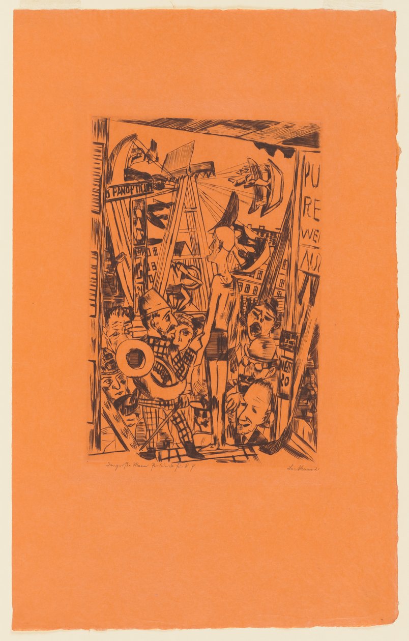 Tafel 5 der Serie: Jährlicher Jahrmarkt alkotó: Max Beckmann