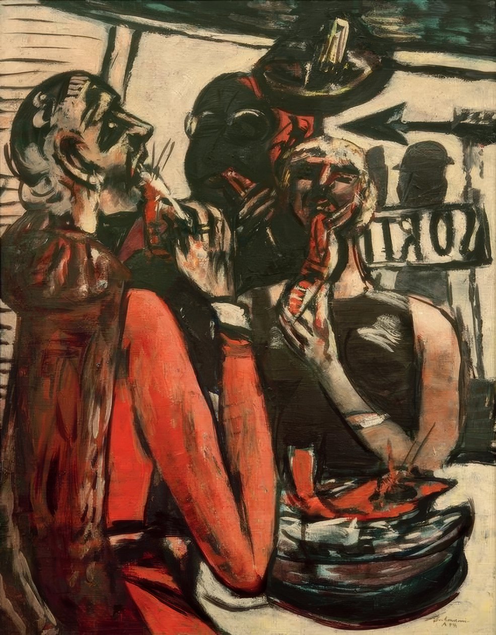 Prunier (Im Restaurant Prunier, Párizs) alkotó: Max Beckmann