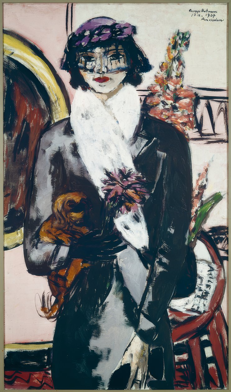 Quappi fehér bundával alkotó: Max Beckmann