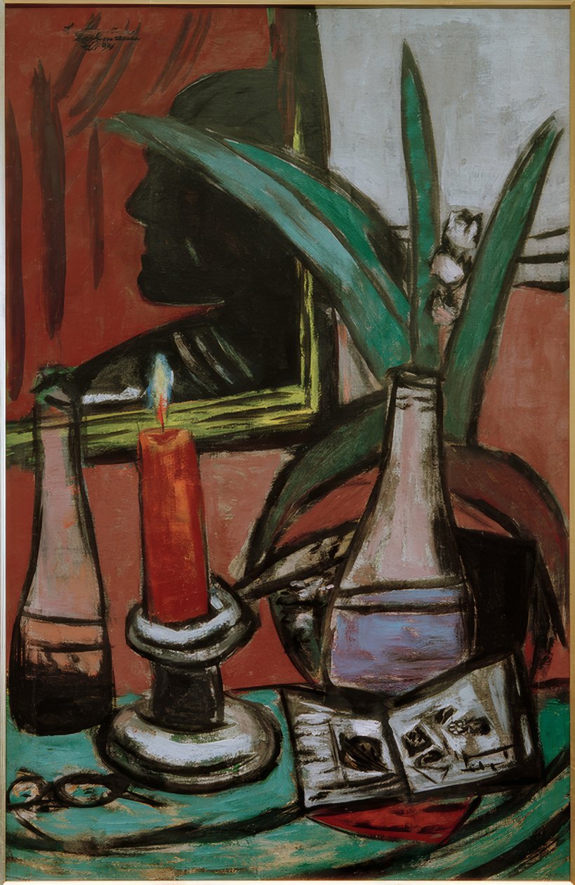 Önarckép a nagy tükörben, gyertyával alkotó: Max Beckmann