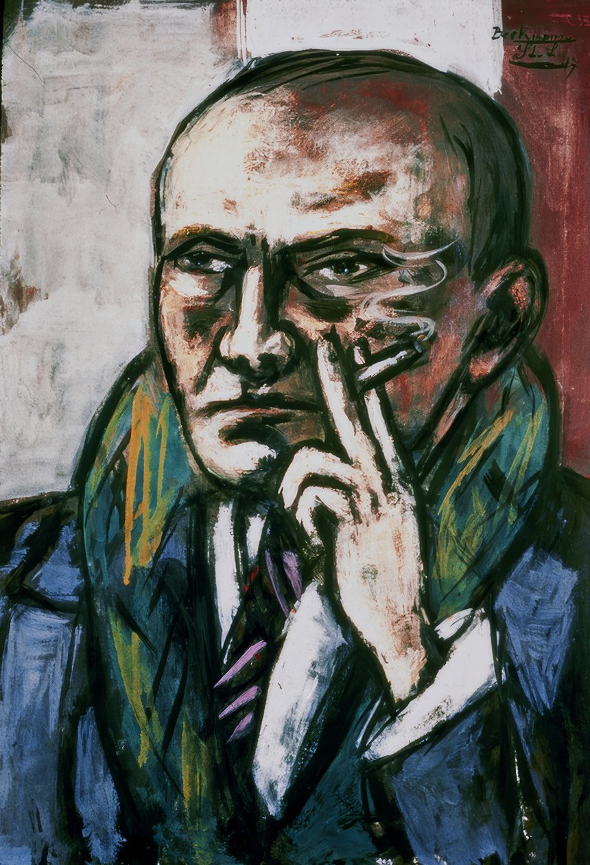 Önarckép cigarettával alkotó: Max Beckmann