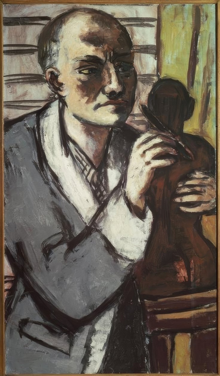 Önarckép szürke pongyolával alkotó: Max Beckmann