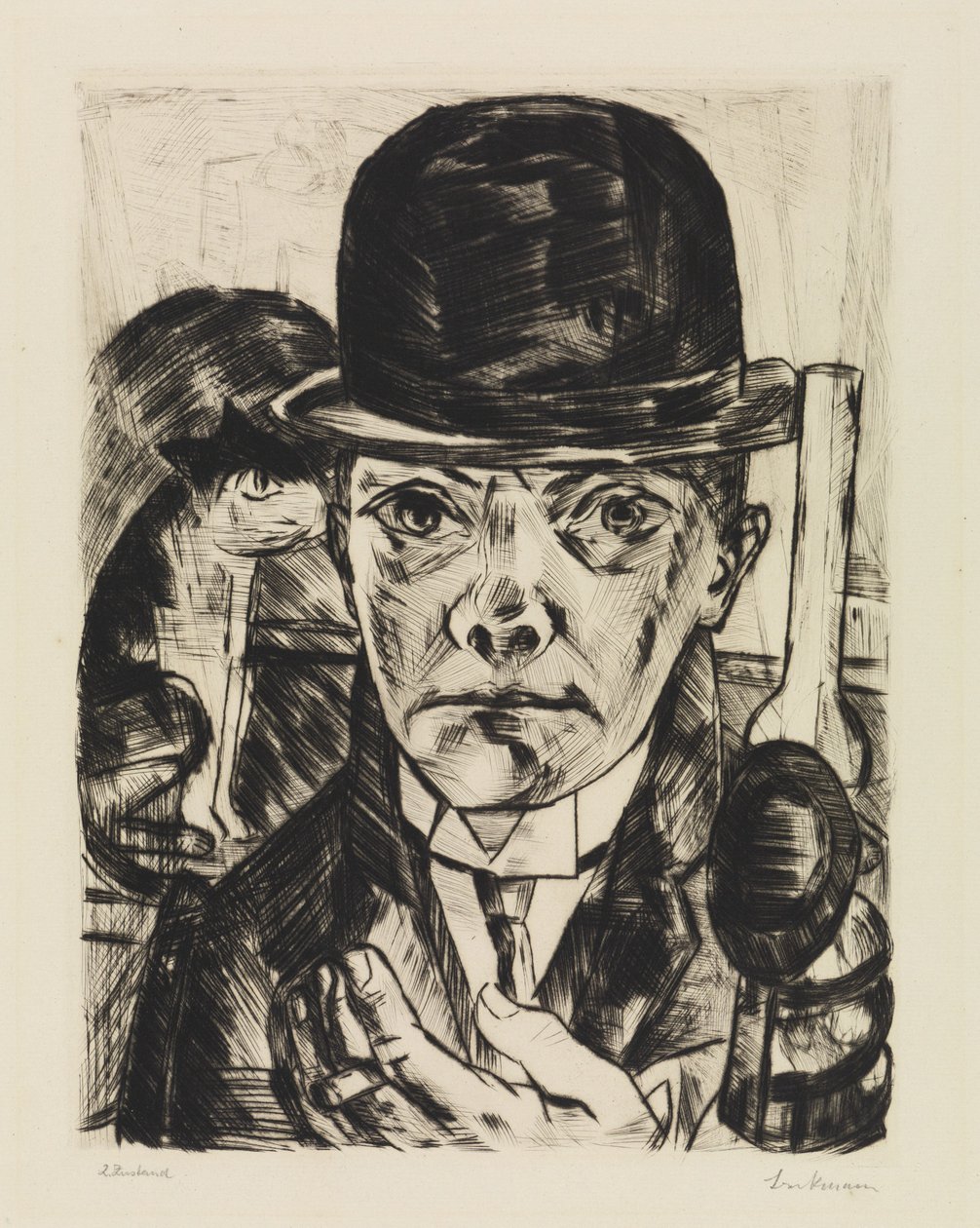 Önarckép keménykalappal alkotó: Max Beckmann