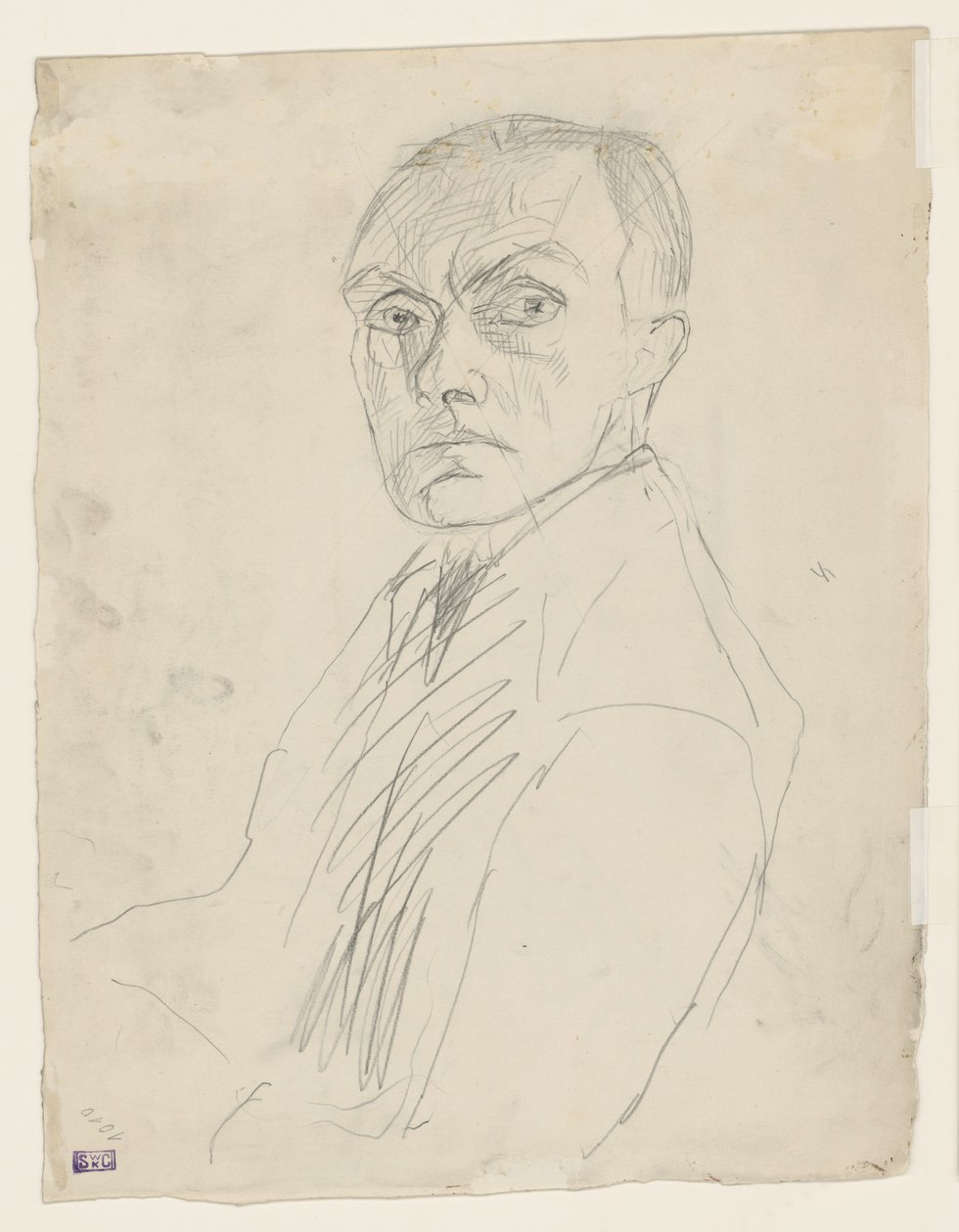Önarckép balra néző félprofilban (elvetve) alkotó: Max Beckmann