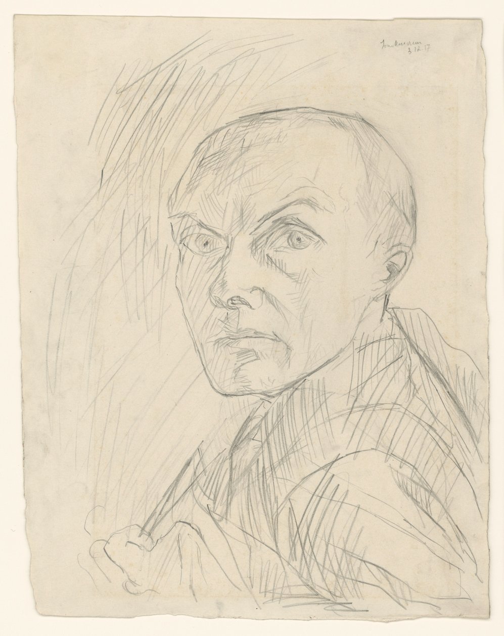 Önarckép balra néző félprofilban alkotó: Max Beckmann