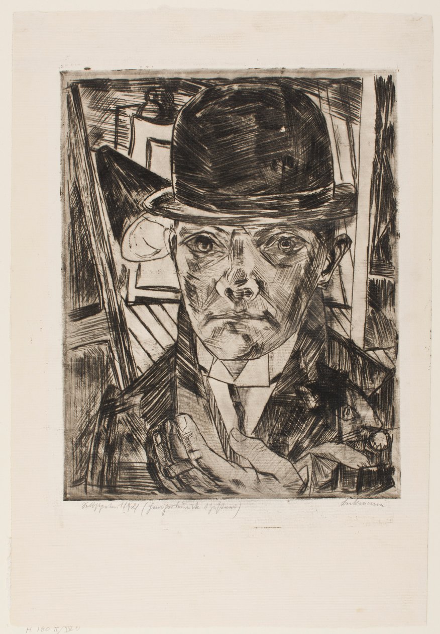 Önarckép keménykalapban alkotó: Max Beckmann