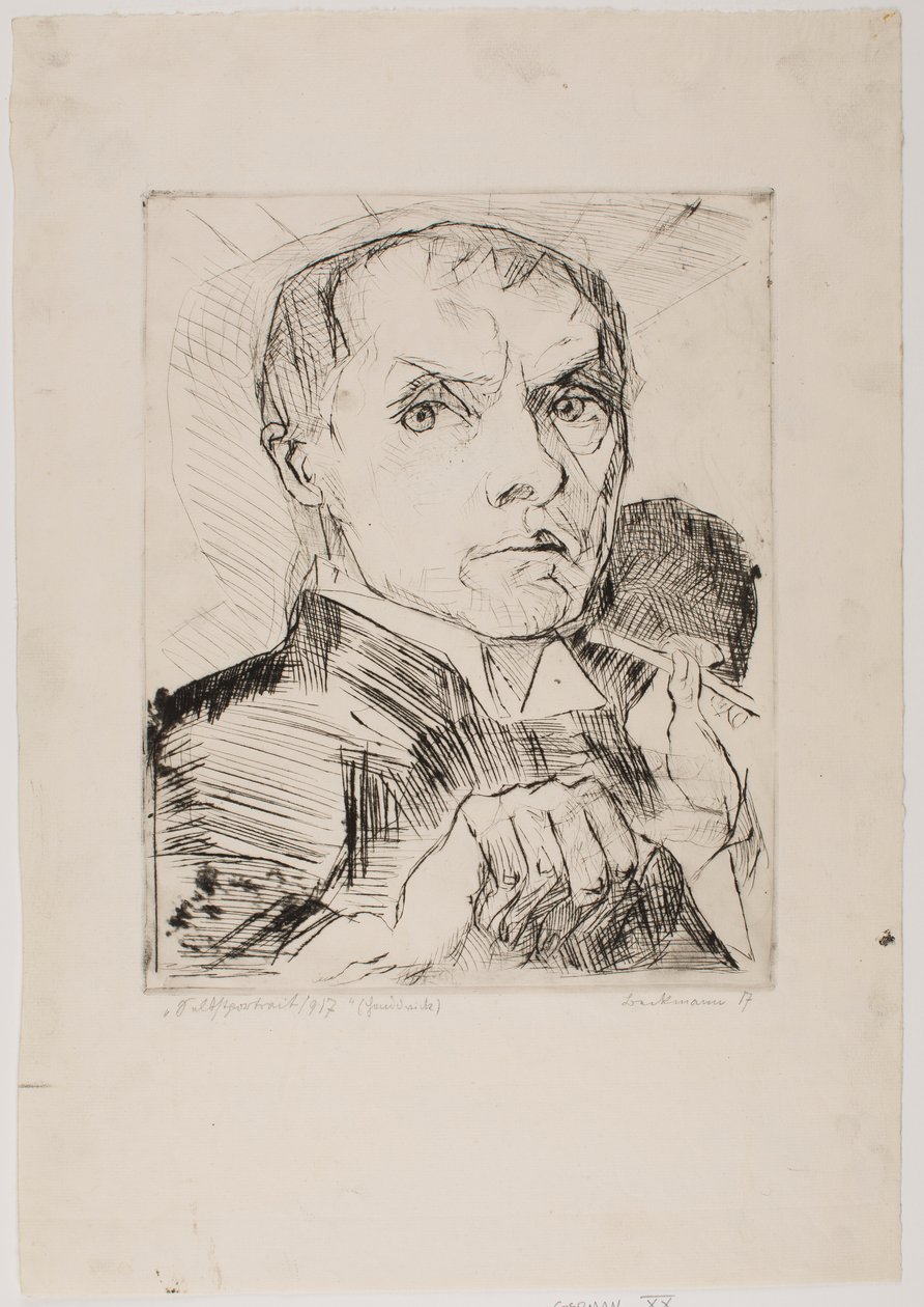 Önarckép íróvesszővel, 19. lap az „Arcok” című sorozatból alkotó: Max Beckmann