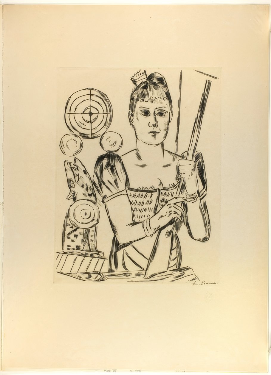 Lövöldözős galéria, negyedik lemez a Jahrmarkttól alkotó: Max Beckmann