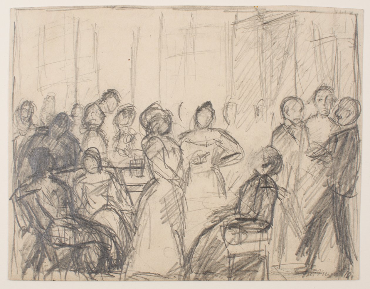 Vázlat a Társadalom Partyhoz alkotó: Max Beckmann