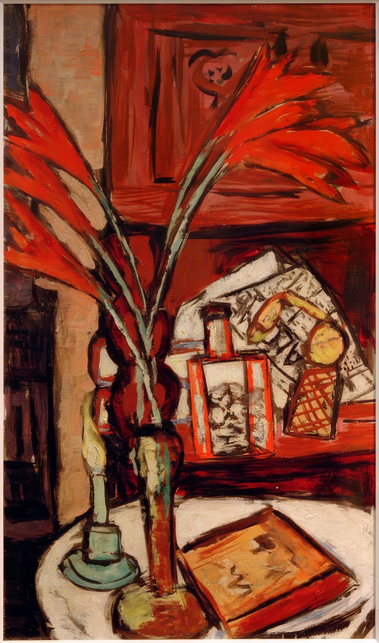 Csendélet zöld gyertyával alkotó: Max Beckmann