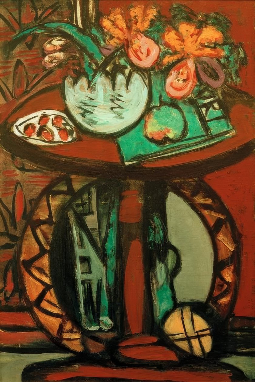 Csendélet narancssárga-rózsaszín orchideákkal alkotó: Max Beckmann