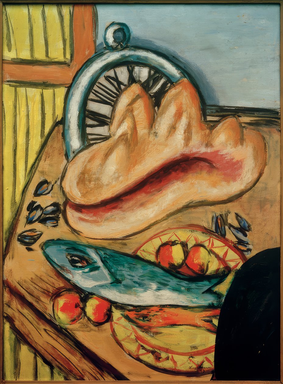 Csendélet hallal és kagylóval alkotó: Max Beckmann