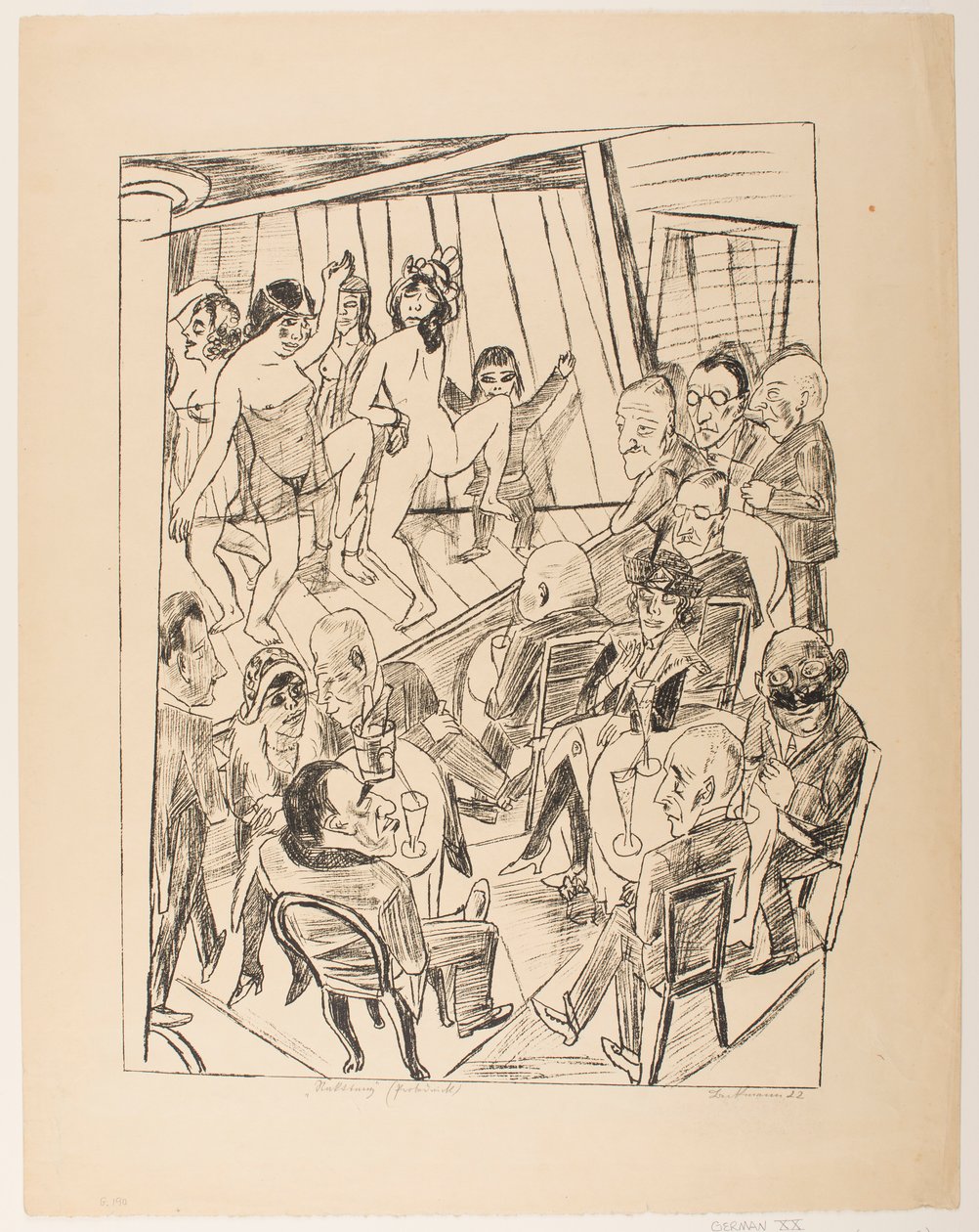 Sztriptíz, 4. lemez a „Trip to Berlin 1922” sorozatból alkotó: Max Beckmann