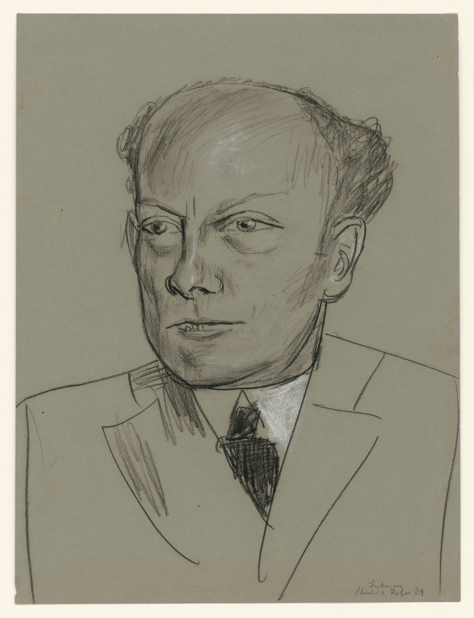 Tanulmány Gottlieb Friedrich Reber portréjáról (fej) alkotó: Max Beckmann