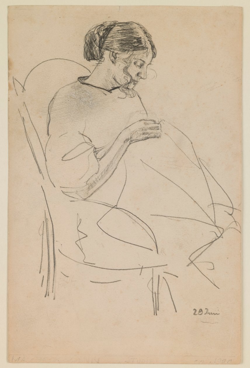 Tanulmány egy varrónőről alkotó: Max Beckmann