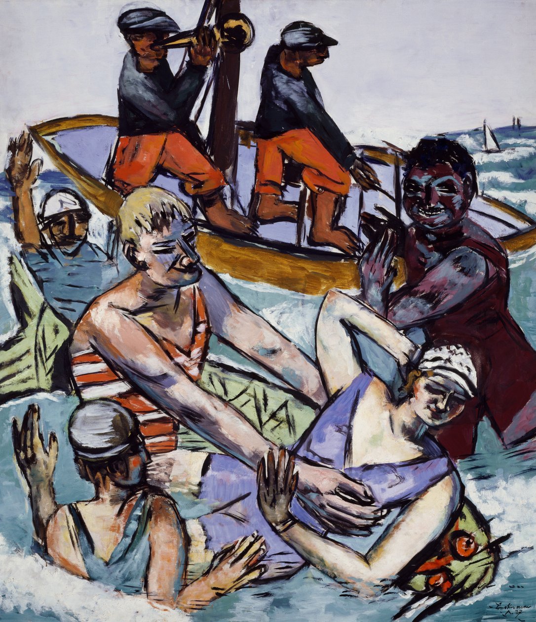 Úszás augusztusban alkotó: Max Beckmann