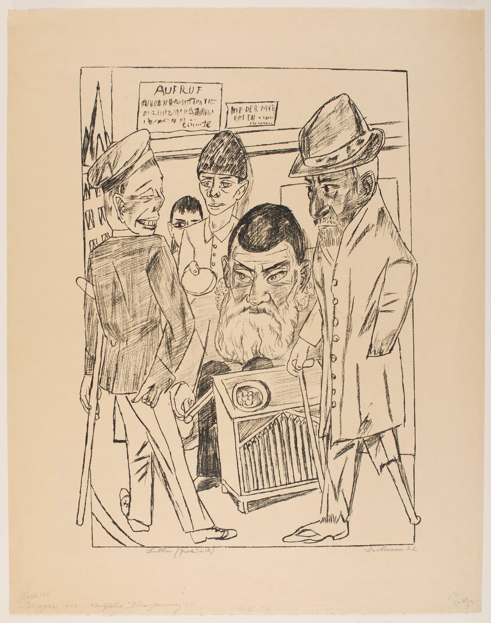 A koldusok, 7. tábla a „Trip to Berlin 1922” sorozatból alkotó: Max Beckmann