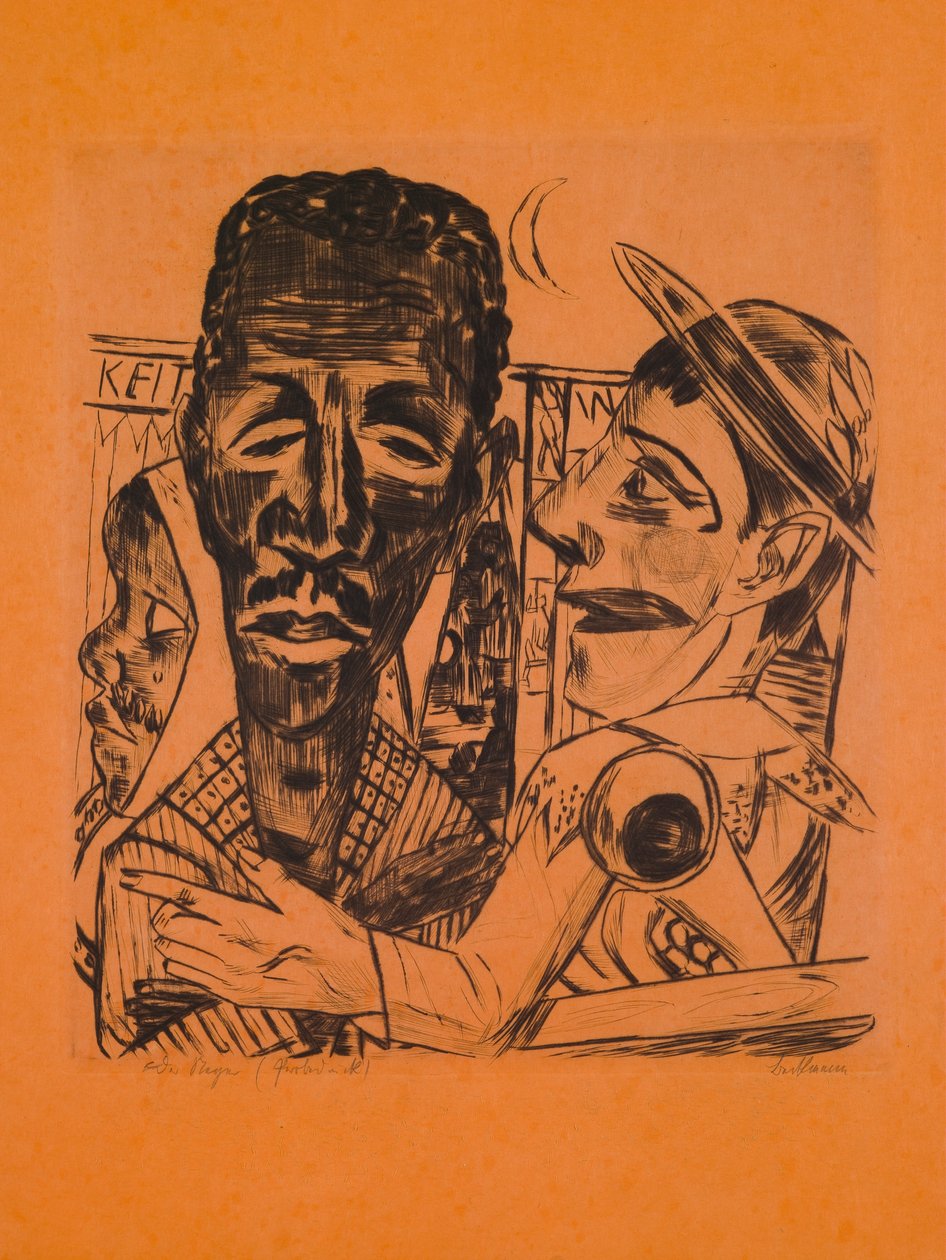 Az Éves Vásár fekete, 6. táblája alkotó: Max Beckmann