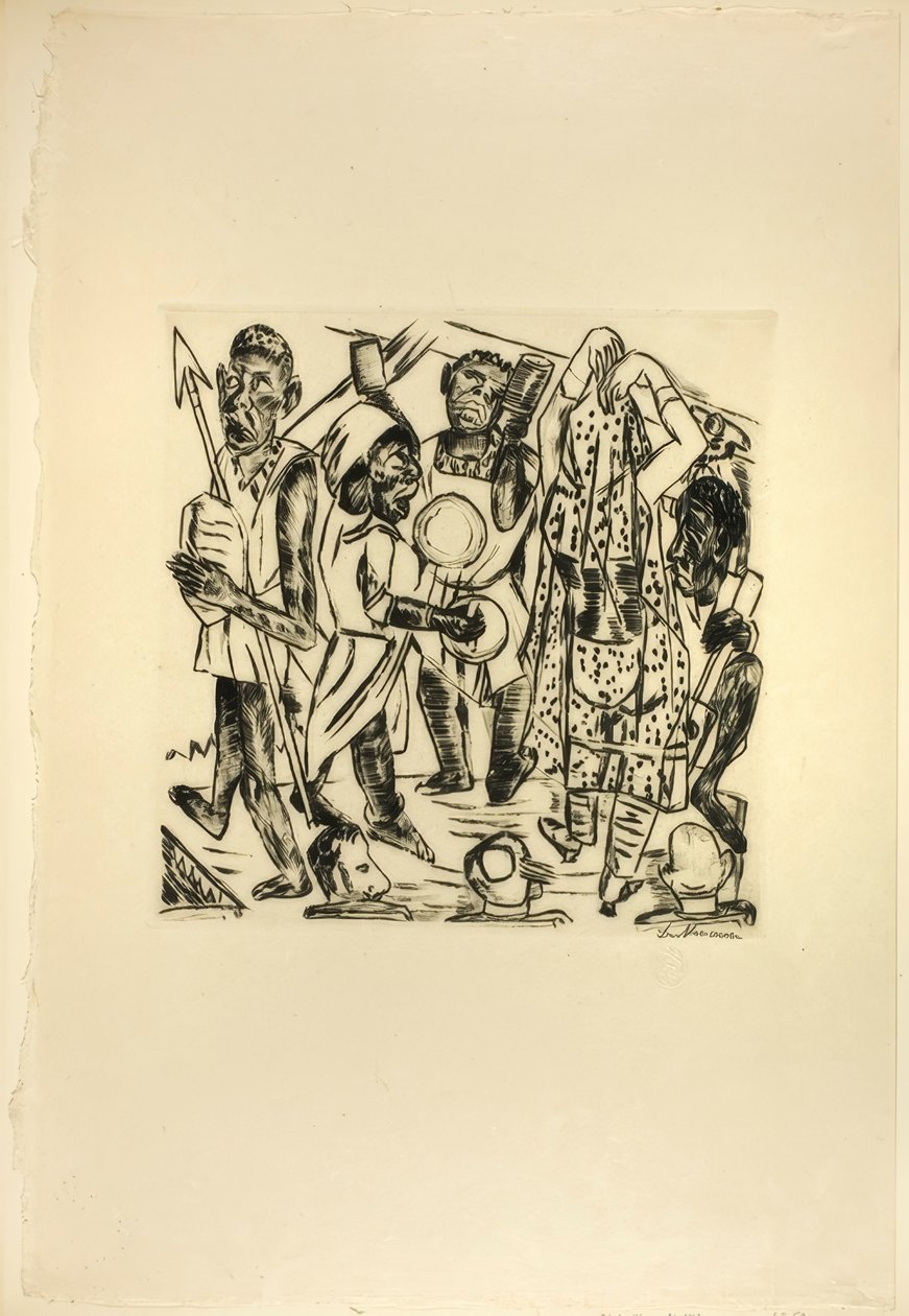 The Negro Dance, kilences lemez a Jahrmarkttól alkotó: Max Beckmann