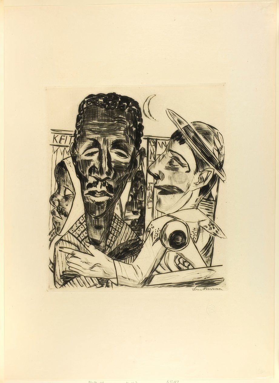 A néger, hatodik tábla a Jahrmarktból alkotó: Max Beckmann