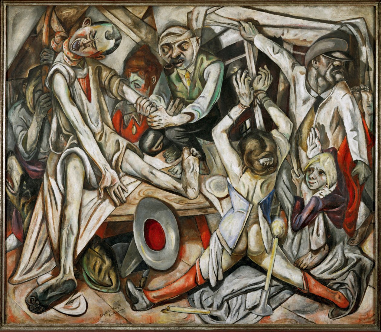 Az éjszaka (olaj, vászon) alkotó: Max Beckmann