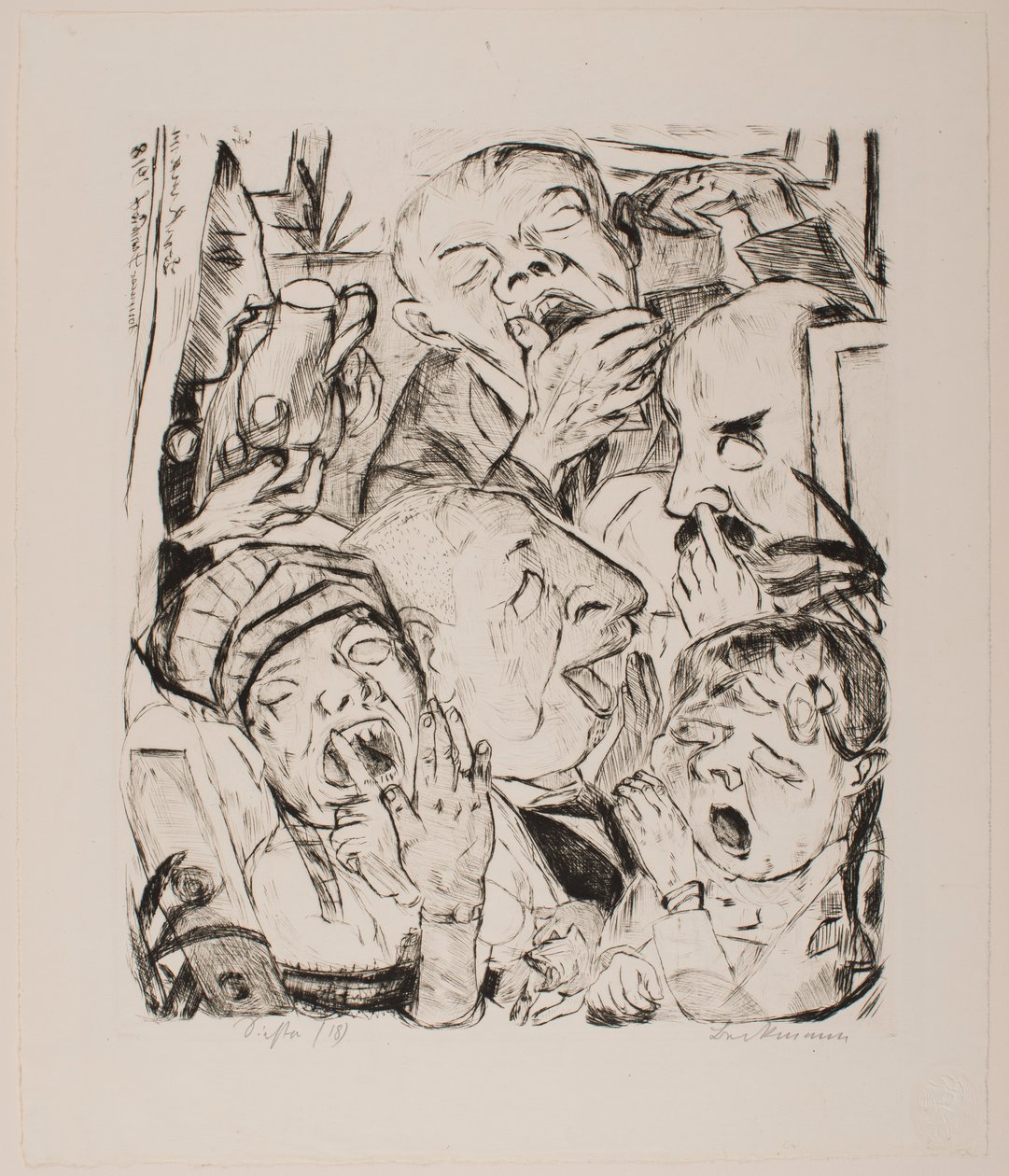 The Yawners, 7. tábla az „Arcok” portfólióból alkotó: Max Beckmann